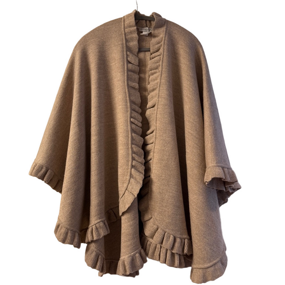 Sutton Studio Italian Soft Wool Ruffle Shawl Wrap OS - Picture 8 of 9